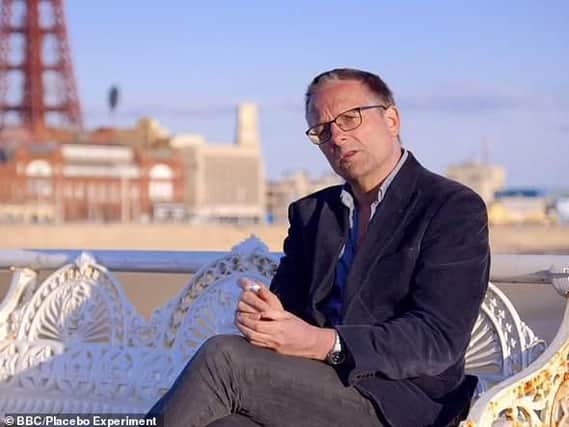 Dr Michael Mosley in Blackpool for the BBC Horizon programme