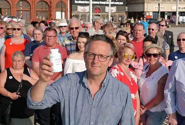Dr Michael Mosley with Blackpool volunteers for the BBC Horizon show