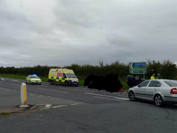 The collision on the A585.