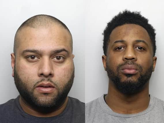 Sakhawat Hussain, 35, and Andre Clarke, 30, who have been jailed for 15 years at Leeds Crown Court after kidnapping a man, beating him and forcing him to perform Whitney Houston songs naked. Photo credit: West Yorkshire Police/PA Wire