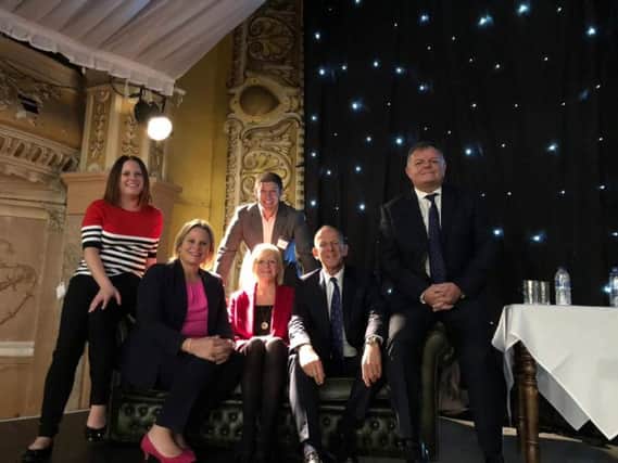 More than 150 people attended the launch of the Reponsible Business Network at the Pavillion Winter Gardens. Pictured from left to right are Michelle Walker project manager for the Responsible Business Network, Anna Blackburn from Beaverbrooks, Jane Cole from Blackpool Transport, Andy Charles, from Business in the Community, Mark Adlestone from Beaverbrooks and Steve Fogg from BAE Systems.