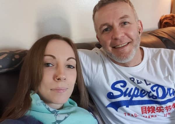 Vicky Nash, of Fleetwood, who has the condition dysautonomia with her partner Dave Robinson