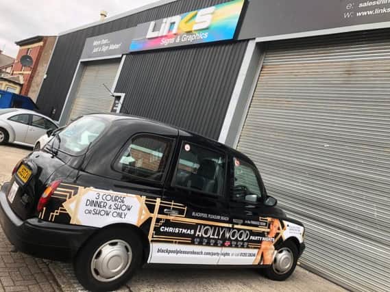 Links, Signs and Graphics has wrapped taxis to advertise the Pleasure Beach
