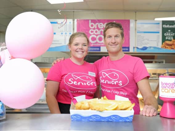 Caitlyn Green and Alastair Horabin think pink for charity