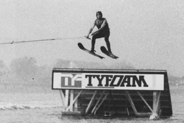 The all-steel water-ski ramp for tidal water has been designed and built at the Wyre Water Ski Club at Stanah, 1985