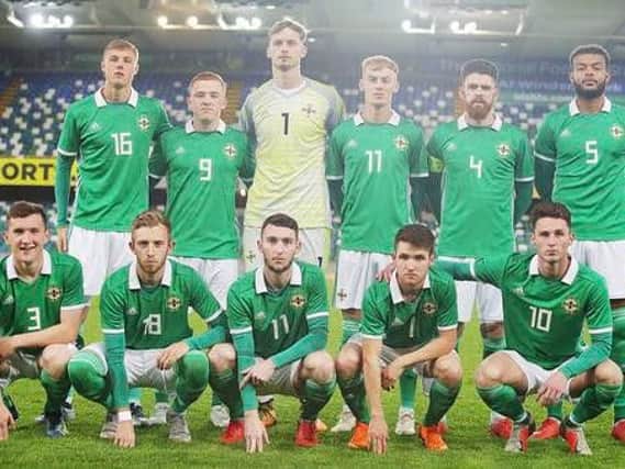 Thompson, wearing number 10, played as Northern Ireland U21s finished their qualifying campaign with a 1-0 win against Slovakia