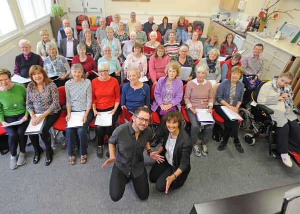 The Connect Community Choir in rehearsal at Our Lady Star of the Sea Parish Centre in St Annes.  Pictured are members of the choir with musical director Phill Fairhurst and producer Jayne Kelly.