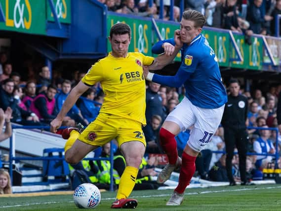 Nathan Sheron in action for Fleetwood