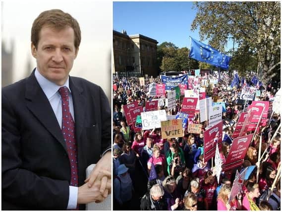 Hundreds of thousands turned out for the Peoples Vote march on Saturday, which was backed by Alistair Campbell, left