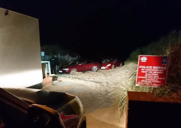 Motorists ignored a sign to go onto the sand in St Annes (Picture: Lancashire Road Police)