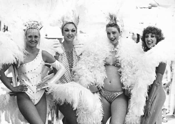 Showtime on Ice 1983 team at the Ice Drome. From left: Perri Banham, Lesley Smith, Jane Reardon and Debbie Jones