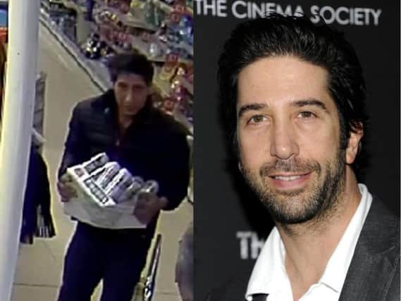 The CCTV image of the man on the right has a strong resemblance to actor David Schwimmer.