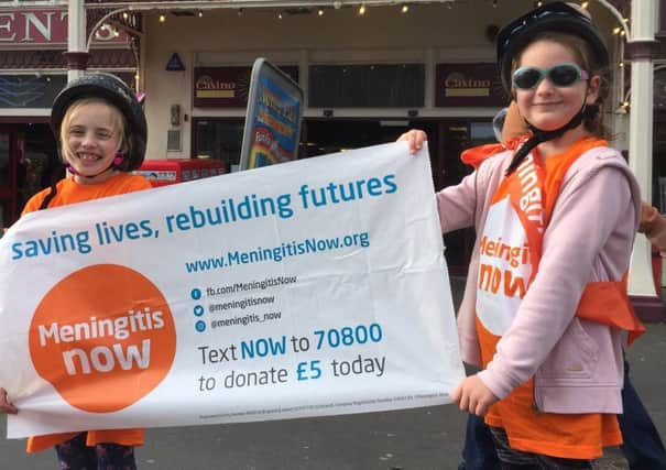 Robin Hurst, seven, and Lily Corbett, seven, of Heyhouses School, St Annes, who have raised money for charity Meningitis Now by taking part in a sponsored bike ride from North Pier to St Annes Pier