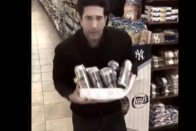 David Schwimmer in his mock up theft