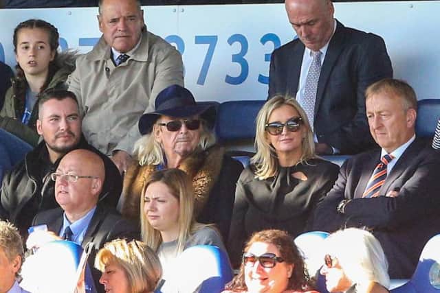 Dennis Rogers, pictured on the right, with Owen Oyston at Peterborough United