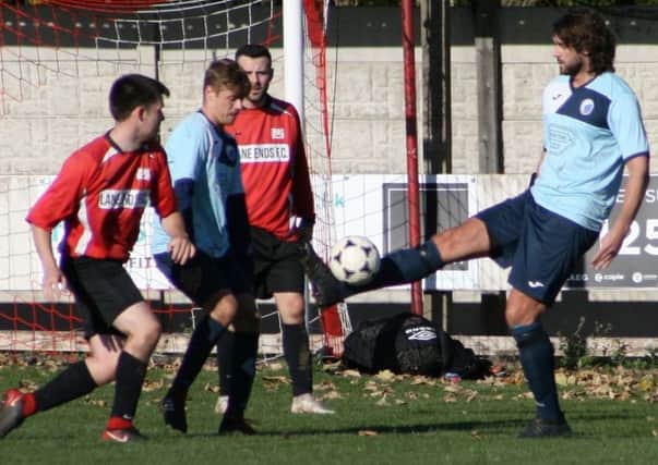 Action from the game between Highfield Social and AFC Lane Ends      Picture: Karen Tebbutt