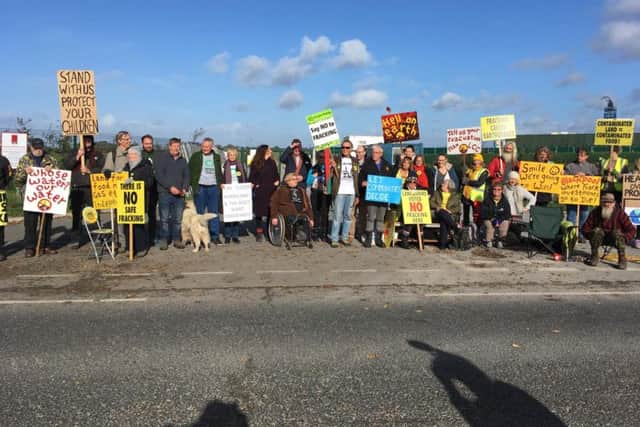 Anti-fracking protesters at the Preston New Road site