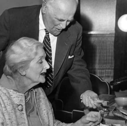 Sir Lewis Casson and Dame Sybil Thorndike - pictured discussing make-up at Leeds Grand Theatre, in 1964