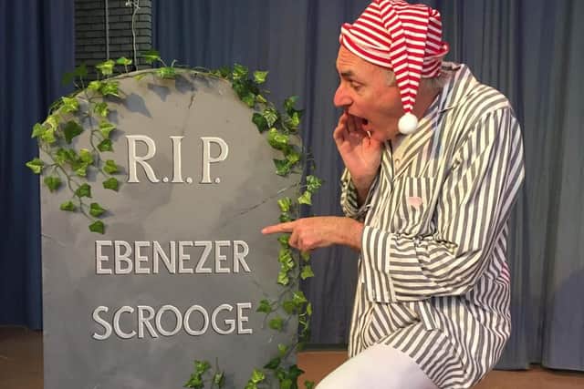 Tony Woolmington as Scrooge in Bispham Castaways Mr Scrooge.