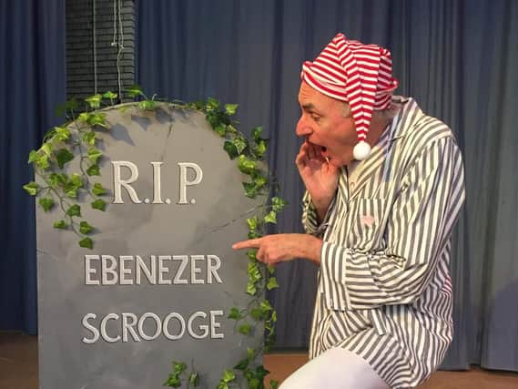 Tony Woolmington as Scrooge in Bispham Castaways Mr Scrooge.