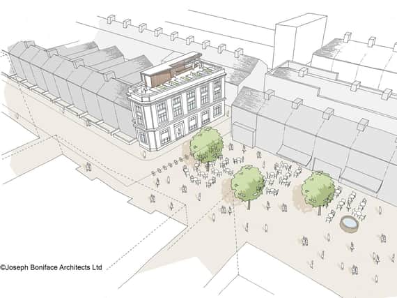 An artist's impression showing proposals for a rooftop bar at the Cedar Tavern