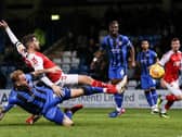 Ched Evans in the action for Fleetwood