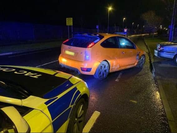 The driver of the Ford Focus failed to stop for police in Blackpool. CREDIT: Lancs Road Police
