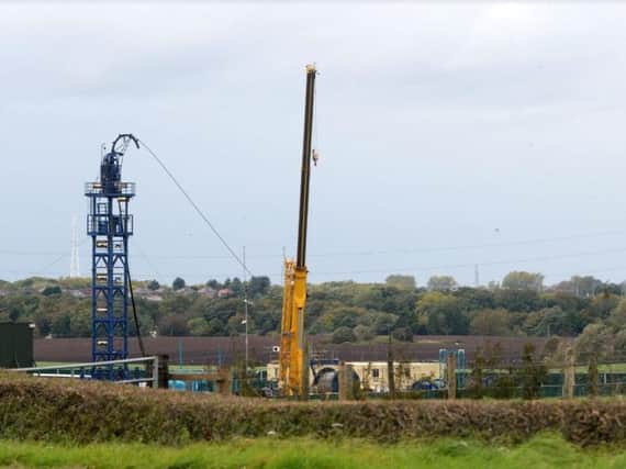 The tower at the Preston New Road fracking site