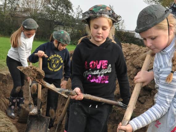 The youngsters had to dig their own trench