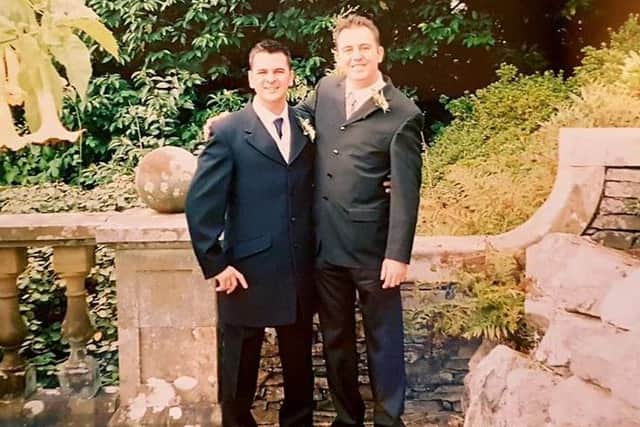 Simon Marx and his half brother Karl at their sister Claire's wedding