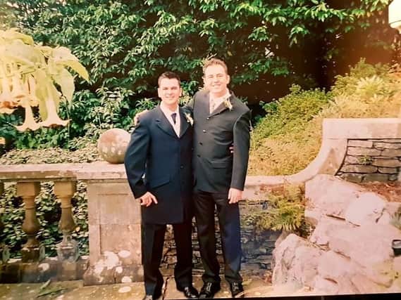 Simon Marx with brother Karl at sister Clare's wedding
