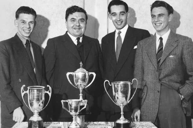 Holy Trinity table tennis team, champions of Division One of the Blackpool and District Table Tennis League and winners of the Elkin Cup. Left to right - N Groom (mens and junior leagues champion), R Anderson (captain), D Schofield and C Lowe.