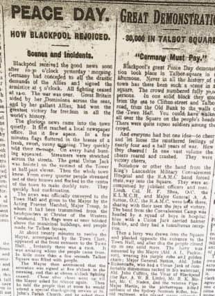 How The Gazette reported the First World War had ended the next day, November 12, 1918