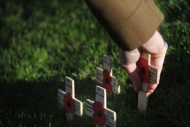 Ex-servicemen will be placing small wooded crosses like these on war graves in Fl;eetwood Cemetery.