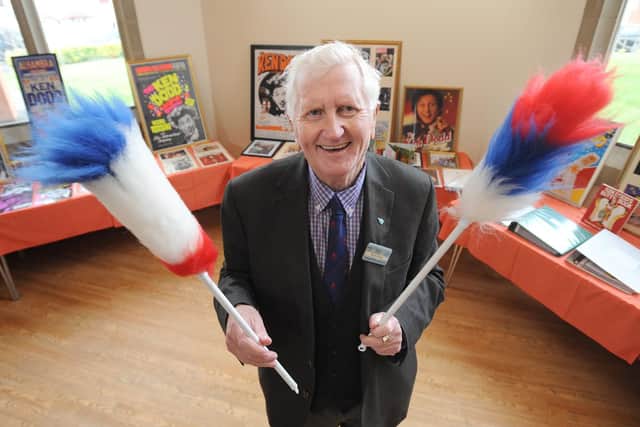 Friend of Sir Ken Dodd, Ken Bowe, with his collection of memorabilia