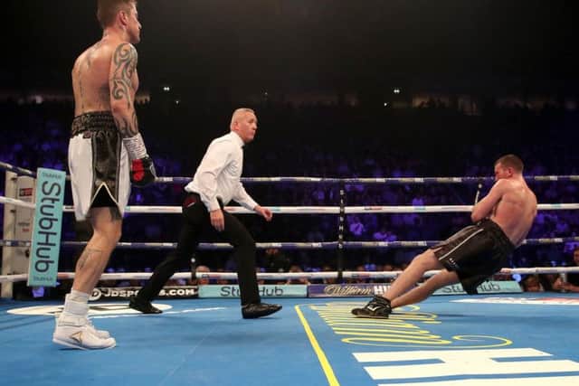 Burns sends Cardle crashing to the canvas