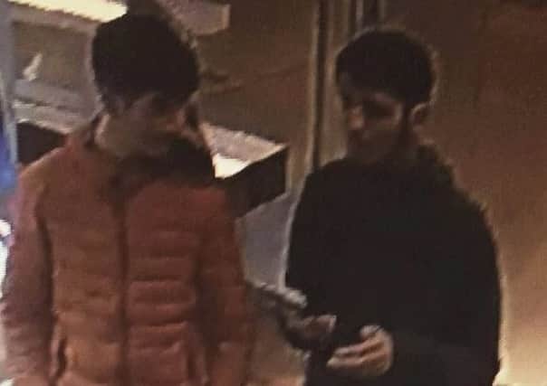Police in Blackpool want to speak to these men after the theft of two high-cost iPhones in Blackpool's Hounds Hill Centre.