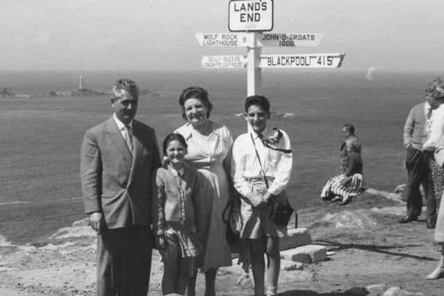 Family holiday to Lands End: Dorothy (second left), her dad, mum and older brother Paul