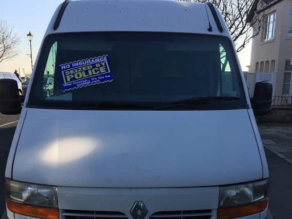 The driver of this van was caught without insurance for the second time in less than a month