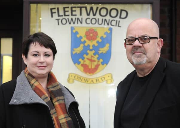 Coun Terry Rogers, chairman of Fleetwood Town Council, with town clerk Debra Thornton. The council has played a key role in a new Shop Watch scheme in the town.