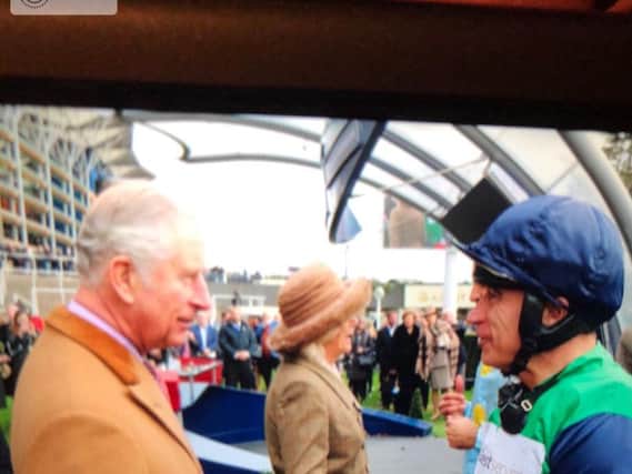 Maurice McCarthy meets the Prince of Wales at last year's Ascot charity race