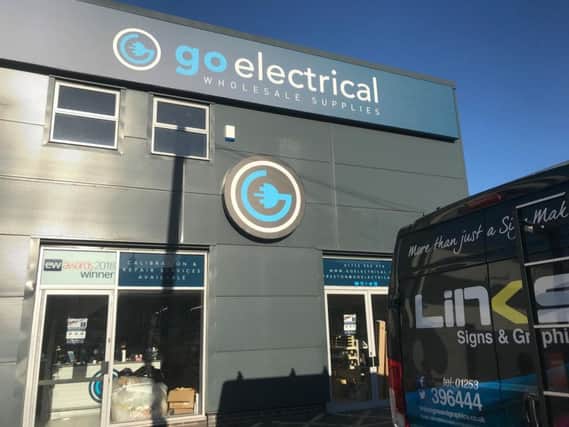 Links, Signs and Graphics work at the Preston Go Electrical store