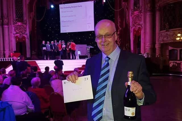 Alan Reid of Disability First which won the Most Blackpool Outstanding Charity at the 2018 Local Hero Awards