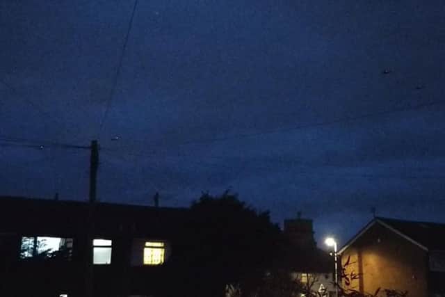 Four Apache helicopters were filmed over Blackpool last night