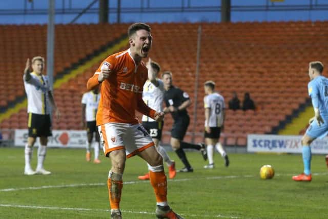 Jordan Thompson celebrates scoring in Saturday's 3-0 win against Burton Albion