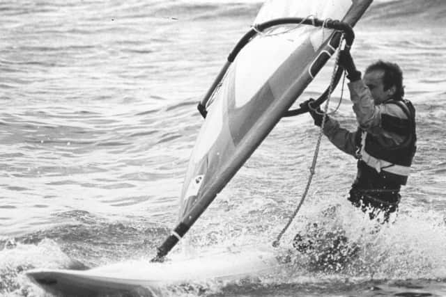 Windsurfing the Wyre Estuary in 1983