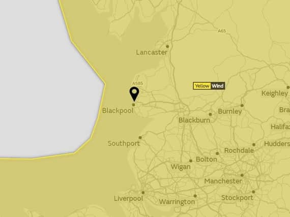 Yellow weather warning extended as heavy rain and wind forecast to hit Blackpool tomorrow