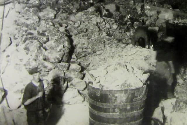 Work underground mine salt from the Lancashire countryside
