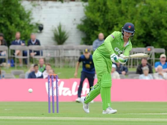 Keaton Jennings bats for Lancashire at Stanley Park in the Royal London One Day Cup last season.
