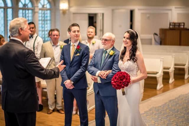Max and Amy Pendlebury married at the Wedding Pavilion, Disney World
